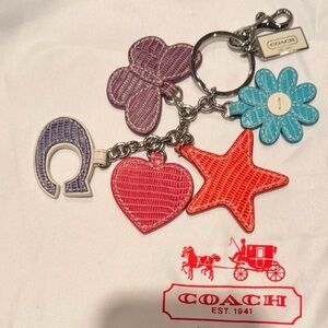 Coach Vintage Cluster Bag Charm Keychain Silver- NWOT